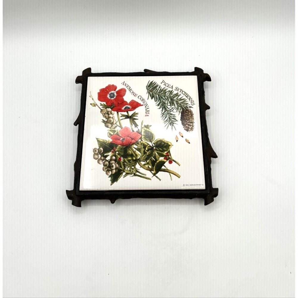 Hallmark Marjolein Bastin Ceramic Tile Wall Plaque 6"  Floral Botanical